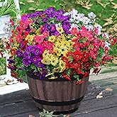20 Bundles Artificial Flowers for Outdoors, No Fade Fake Outdoor Flowers for Spring Summer Decor, UV Resistant Artificial Outdoor Flowers for Outside & Indoor Planter Porch Balcony Patio Decor - Mix