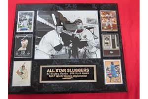 EAST COAST TROPHIES & AWARDS LLC Mickey Mantle Hank Aaron 1957 World Series 6 Card Collector Plaque w/8x10 Rare Photo