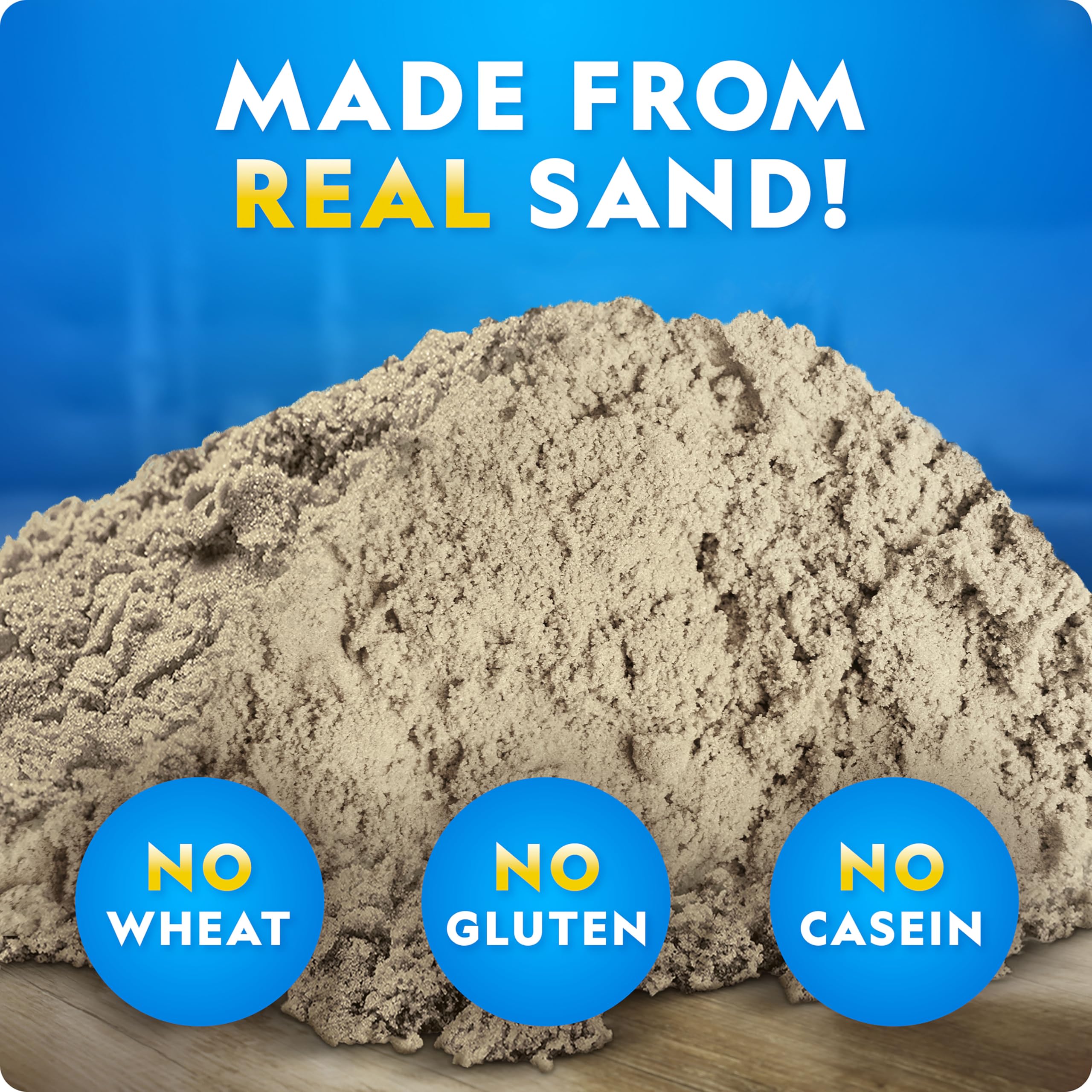 Blue Marble National Geographic Moon Sand - 12 Lbs. with Castle Molds (Natural) - A Fun No Mess Sensory Activity, Kids Fake Sand Play Set, Sensory Bin Filler
