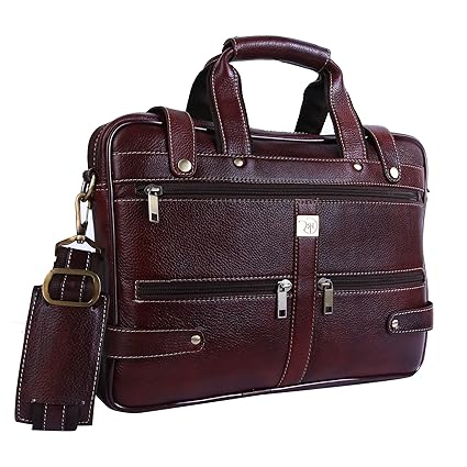 Rome Hunters 15.6 Original Leather Premium Laptop Messenger Bag(20 Litres-Brown)