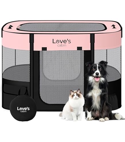 Pink Dog House Indoor Cat Pen,Portable Pet Enclosures Indoor