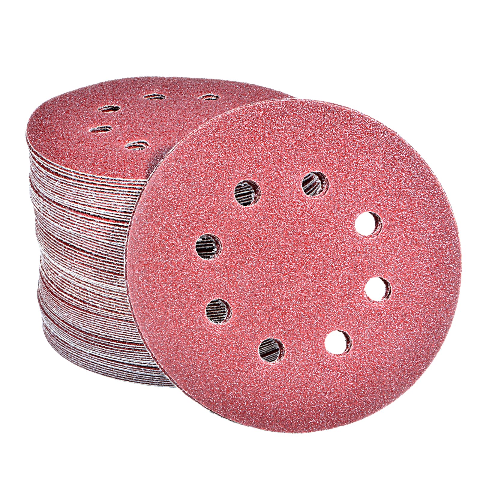 100pcs 125mm Sanding Discs, Hook and Loop 100 x 60 Grit, 8 Hole 5 Inch Round Sanding Discs Pads for Random Orbital Sander by Taspire