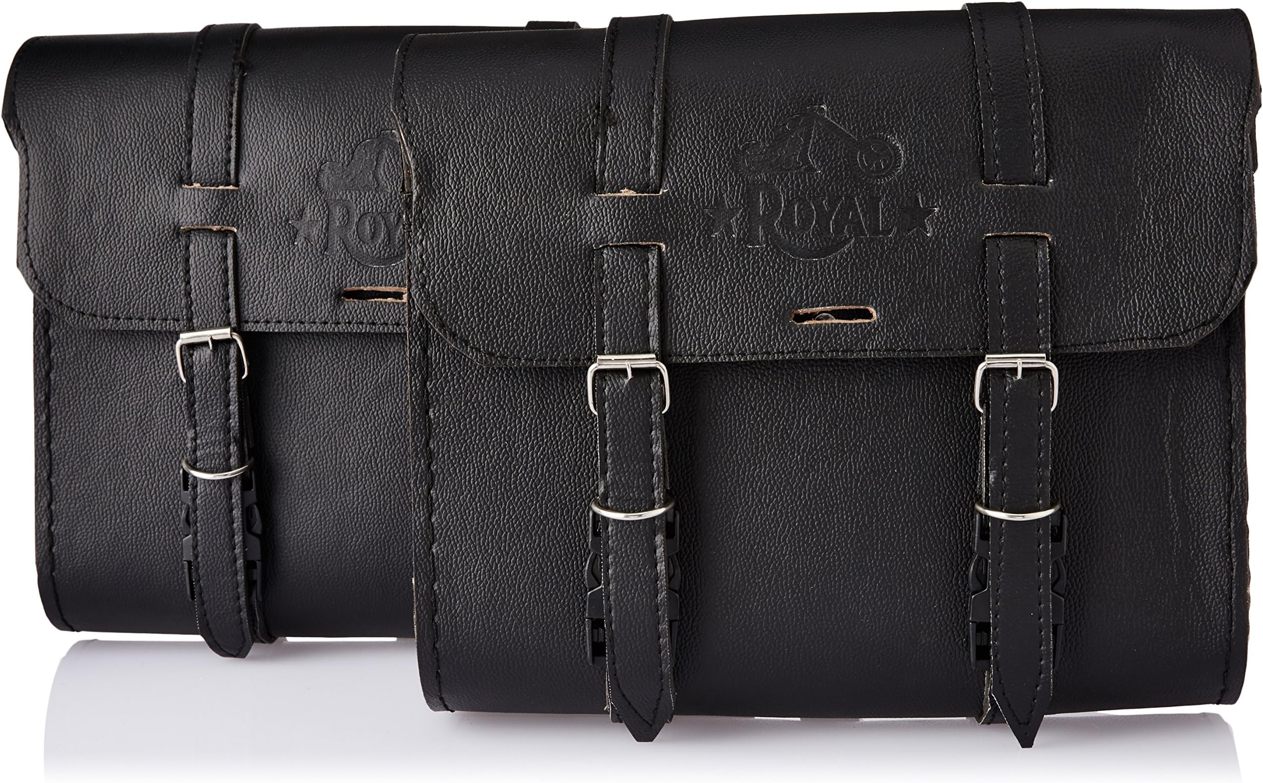 Royal Erado RGSB-21 Two Wheeler Saddle Bag with Fitting Strip for Bikes (Pack of 2, Black)