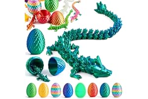 JOYIN 8Pcs 3D Printed Dragon Eggs with Laster Color Dragon, Articulated Magic Toys, Easter Basket Stuffers for Kids Party