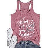 A Dream is A Wish Your Heart Makes Tank Tops Summer Sleeveless Tank | Magic Shirt Women Summer Beach Outfits Funny Letter Print Sleeveless Tops Cute Vacation Top Casual Sleeveless Tank Tops