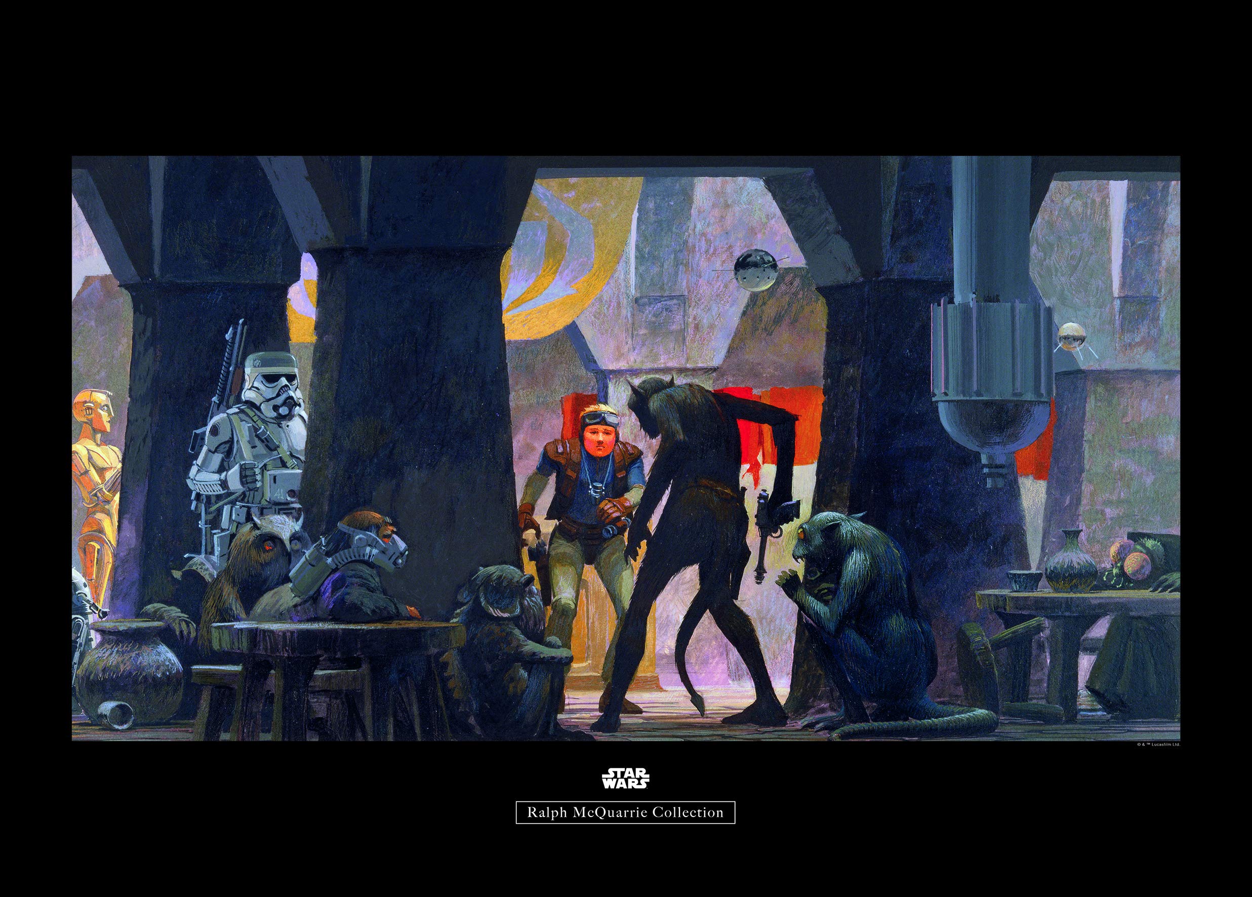 Komar Wall Picture | Star Wars Classic RMQ Mos Eisley Streets | Children's Room Decoration Art Print | No Frame | WB154-70x50 | Size: 70 x 50 cm (Width x Height)