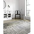 Loloi Teagan Collection 6'-7" x 9'-2" Area Rug in Denim/Slate - Large, Soft Neutral Rug, High-Traffic for Living Room, Bedroom, Home Office, Dining Area