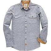 Dubinik® 6 oz Flannel Shirt for Men Long Sleeve Casual Button Down Brushed 100% Cotton Shirt