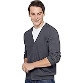 State Cashmere Men's 100% Pure Cashmere Button Front Long Sleeve Cardigan Sweater