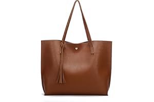 Nodykka Women Tote Bags Top Handle Satchel Handbags PU Faux Leather Tote Bag with Tassel Shoulder Purse