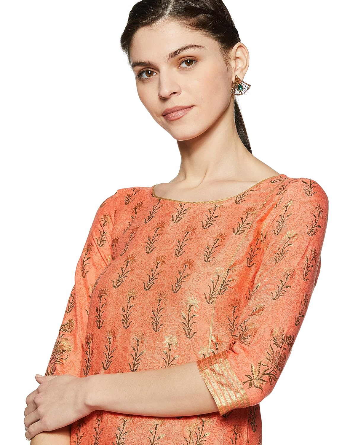 aurelia women's pleated kurta