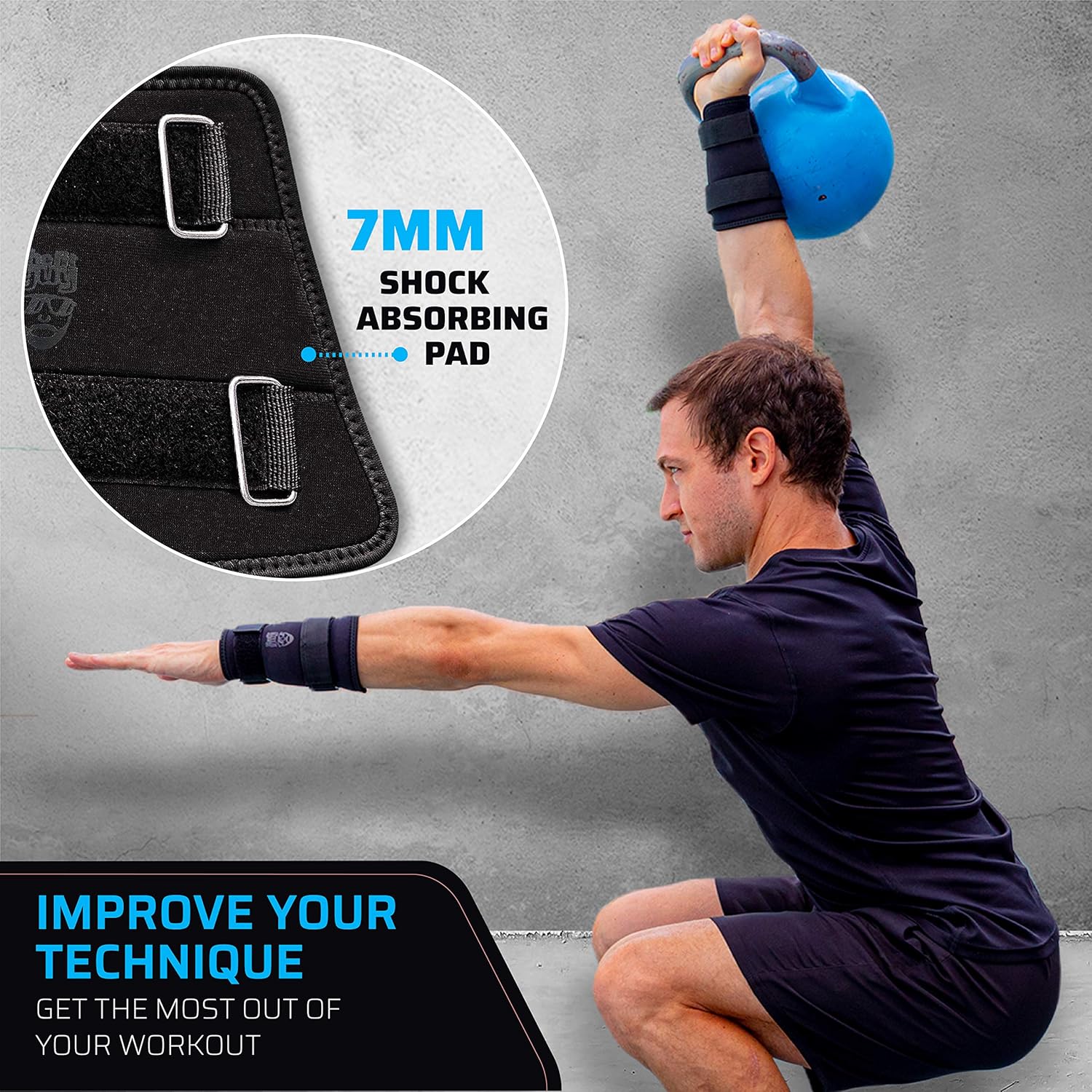 THEFITGUY Kettlebell Wrist Guards, Minimizing Forearm and Wrist Bruises - Extra Thick Padding for Kettlebell Impact Cushioning, Easy Fit Adjustable Straps (Pair) : Sports & Outdoors