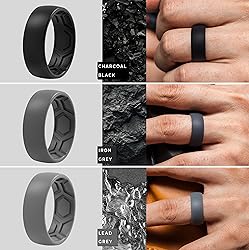 ThunderFit Silicone Rings for Men, Breathable