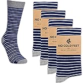 No Cold Feet Men’s Blue Dress Socks – Classic Soft Crew Dress Socks, All-Day Comfort for Work, Business or Weddings