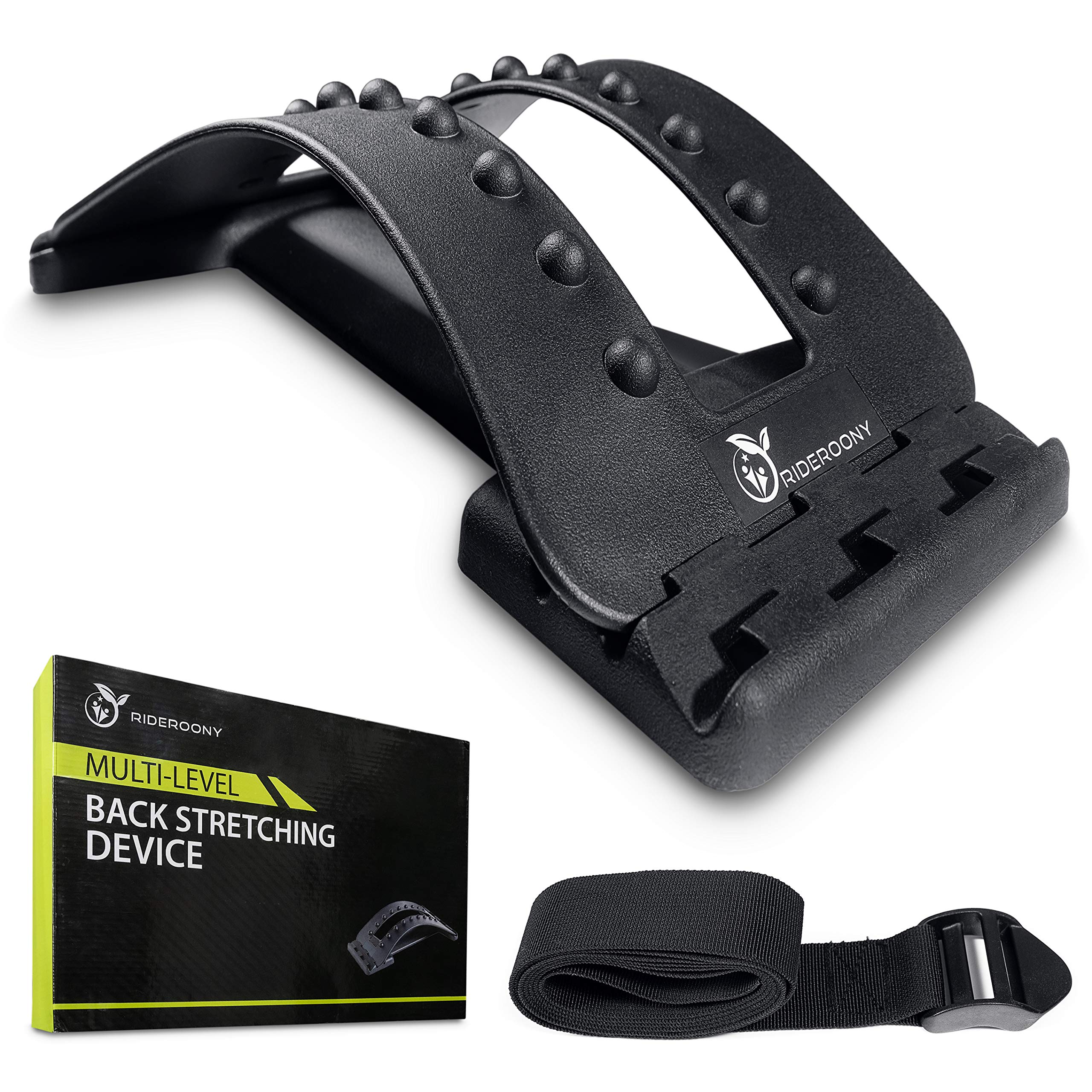 Magic Back Stretcher - Lumbar Back Relief Stretcher - Orthopedic Back Stretcher - Adjustable Support Spine Stretcher with Belt for Chair Car Gym - Back Pain Relief - Massage - Relaxes The Back