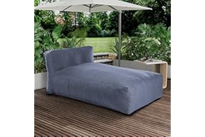 SUNPEAK Outdoor Bean Bag Lounger Chair, Big Comfy Outdoor Daybed for Sunbathing and Tanning - Water-Resistant Patio Chaise an