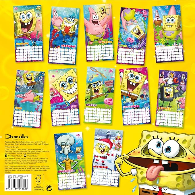 BOB esponja + 2016 calendario oficial del imán del refrigerador de ...