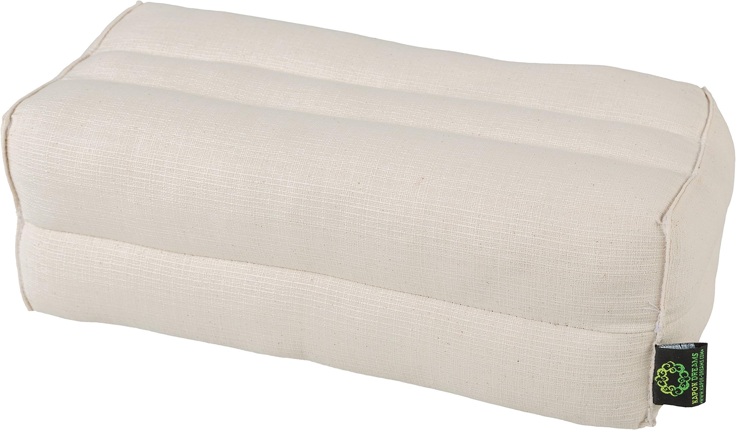 Meditation Cushion & Yoga Prop, 100% Kapok & Cotton (Natural White). by Kapok-Dreams.