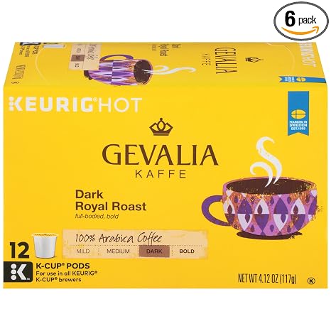 Gevalia kaffe 100% arabica coffee single serve cups Dark Royal roast - 12 ct (043000049921)