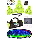 Speed Stacks Custom Combo Set - The Works: 12 NEON Yellow 4" Cups, Cup Keeper, Quick Release Stem, Pro Timer, Gen 3 Premium VOXEL Glow Mat, 6 Snap Tops, Gear Bag + Free: Active Energy Necklace $49