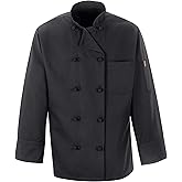 Chef Designs Men's Spun Poly Black Chef Coat