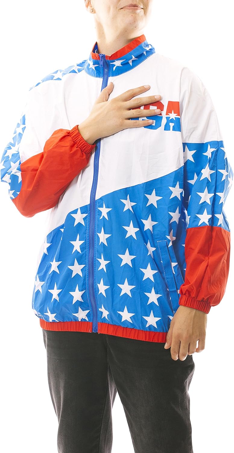 Funny Guy Mugs USA 80s & 90s Retro Windbreaker at  Men’s Clothing store