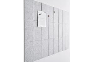 VIVELDA Large Bulletin Board 48x36- Office Wall Organizer to Replace Your Old Cork Boards for Walls for Office Decor -24-Pack Felt Wall Tiles for Home Office Decor as Photo Board (Marble White)