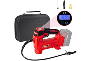 Nichilas Tire Inflator for Milwaukee M18 Battery Auto Portable Air Compressor Pump with LCD Screen Fixed Value Setting for Car, Motorcycles, Bikes, Balls (No Battery)
