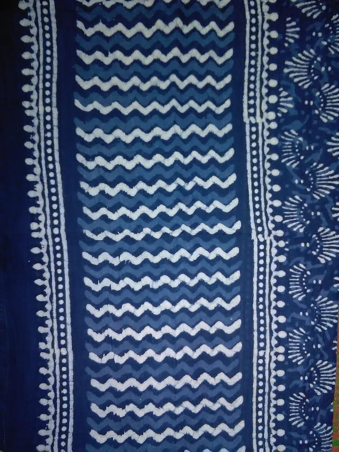 guru kripa enterprises women's stole (blue) size(170cm x 55cm) handblock printed