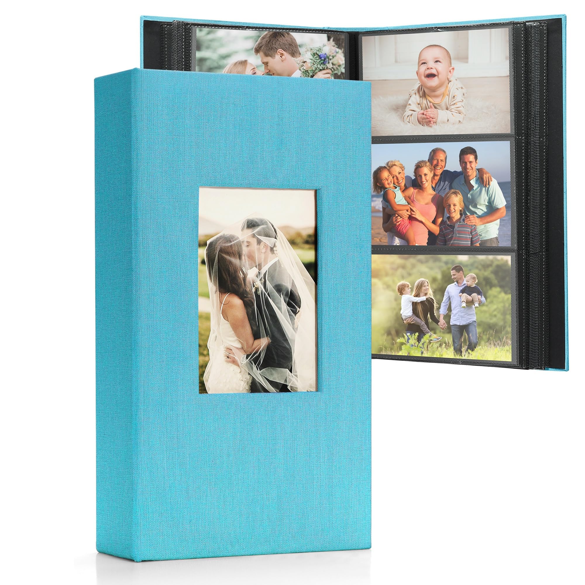 DazSpirit Photo Albums 6x4 Inch 408 Pockets Slip In, Customizable Linen Cover 10x15cm Photo Album, Large Capacity, Slip-in Pockets, Ideal for Wedding Albums, Family Photo Books and Travel Memories
