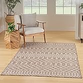 Nourison Home Positano Beige 4' x 6' Area Rug - Easy Clean, Non Shedding, Bed Room, Living Room, Dining Room, Kitchen (4' x 6