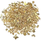 SANNIX 350Pcs Antique Gold Charms Bulk Lots Jewelry Making Charms Assorted Pendants for DIY Necklace Bracelet Earring Making 