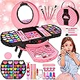 Kids Makeup Kit for Girl, 66 Pcs Washable Makeup Set for Little Girls, Real Cosmetic Set Pretend Play Makeup Toy Beauty Set Christmas & Birthday Gift Age 3 4 5 6 7 8 9+ Year Old Kids Toddler Toys
