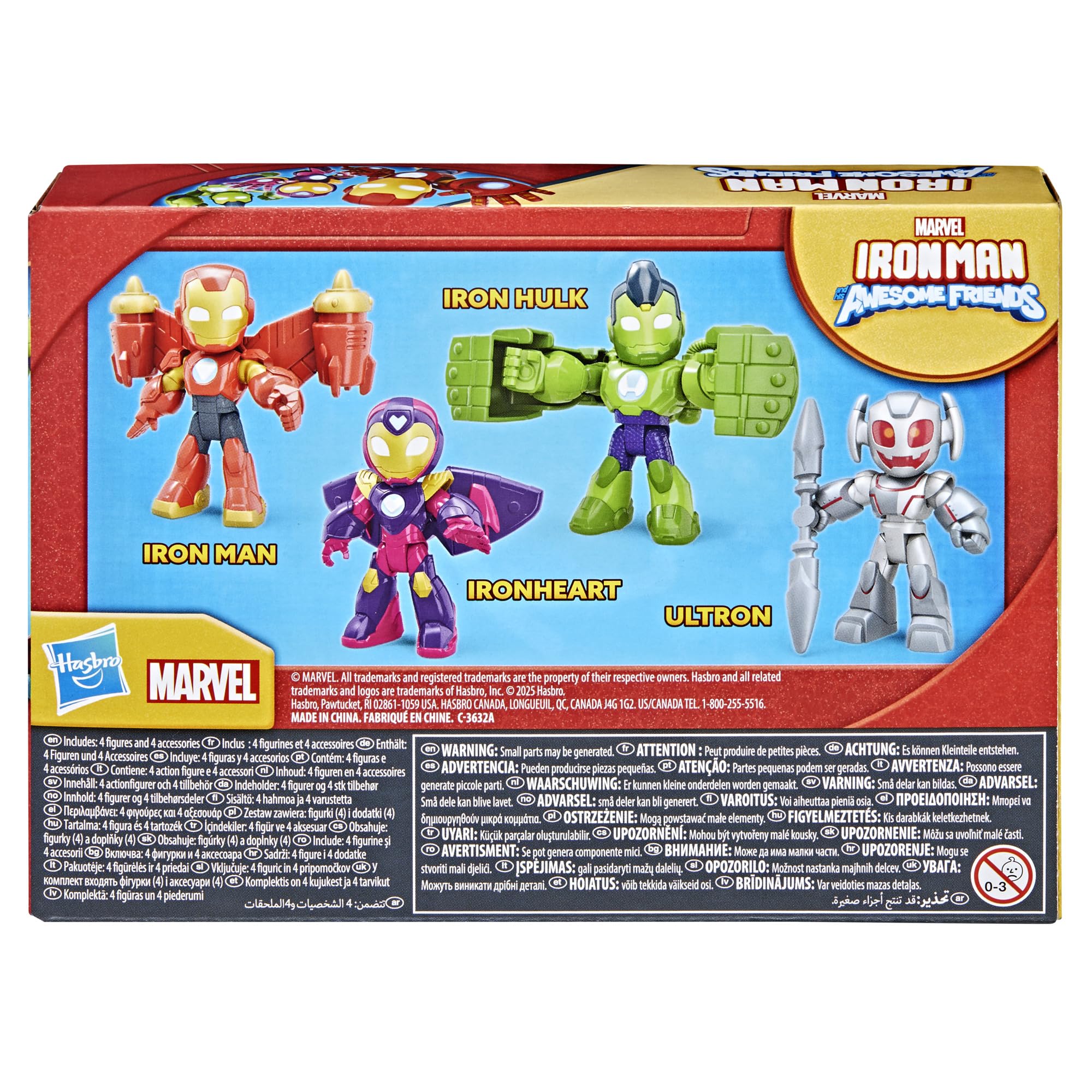 Iron Man and HIS Awesome Friends Marvel Iron Armor Figure Pack, 3-Inch Action Figures, Toy Playsets for Boys & Girls, Kids, Ages 3+ ​(Amazon Exclusive)