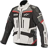 Andes Pro Drystar Waterpoof All-Weather Touring Motorcycle Jacket for Tech-Air Street Airbag System (Small, Light Gray Black Dark Gray Red)