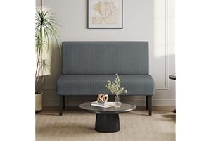 Yaheetech Small Comfy Sofa Mini Loveseat Couch 2-Seater Armless Sofa Chair, Corduroy Fabric & Easy Assembly, for Small Spaces Living Room,Bedroom,Dorm,Office, Dark Grey