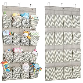 Mdesign Over The Door Fabric Baby Nursery Wardrobe Organiser For