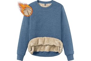 TACVASEN Women's Crewneck Sweatshirt Fleece Lined Sherpa Pullover Winter Shirt Warm Sweaters Long Sleeve Tops