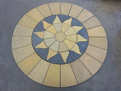 Stein Beton Aztec Sun Circle Terrasse Pflastersteine Set 3 0 Meter Amazon De Garten