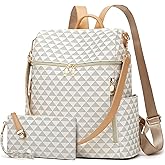 Makes Backpack Purse for Women PU Leather Travel Satchel Handbag Convertible Design Bag with Purse 2 Piece