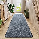 Chicrug Modern 2x6 Runner Rugs for Bedroom Living Room, Memory Foam Low-Pile Hallway Carpet Runner Rug for Entryway Kitchen, Throw Small Kids Rug for Bedside Dorm Room Decor, Dark Blue and White