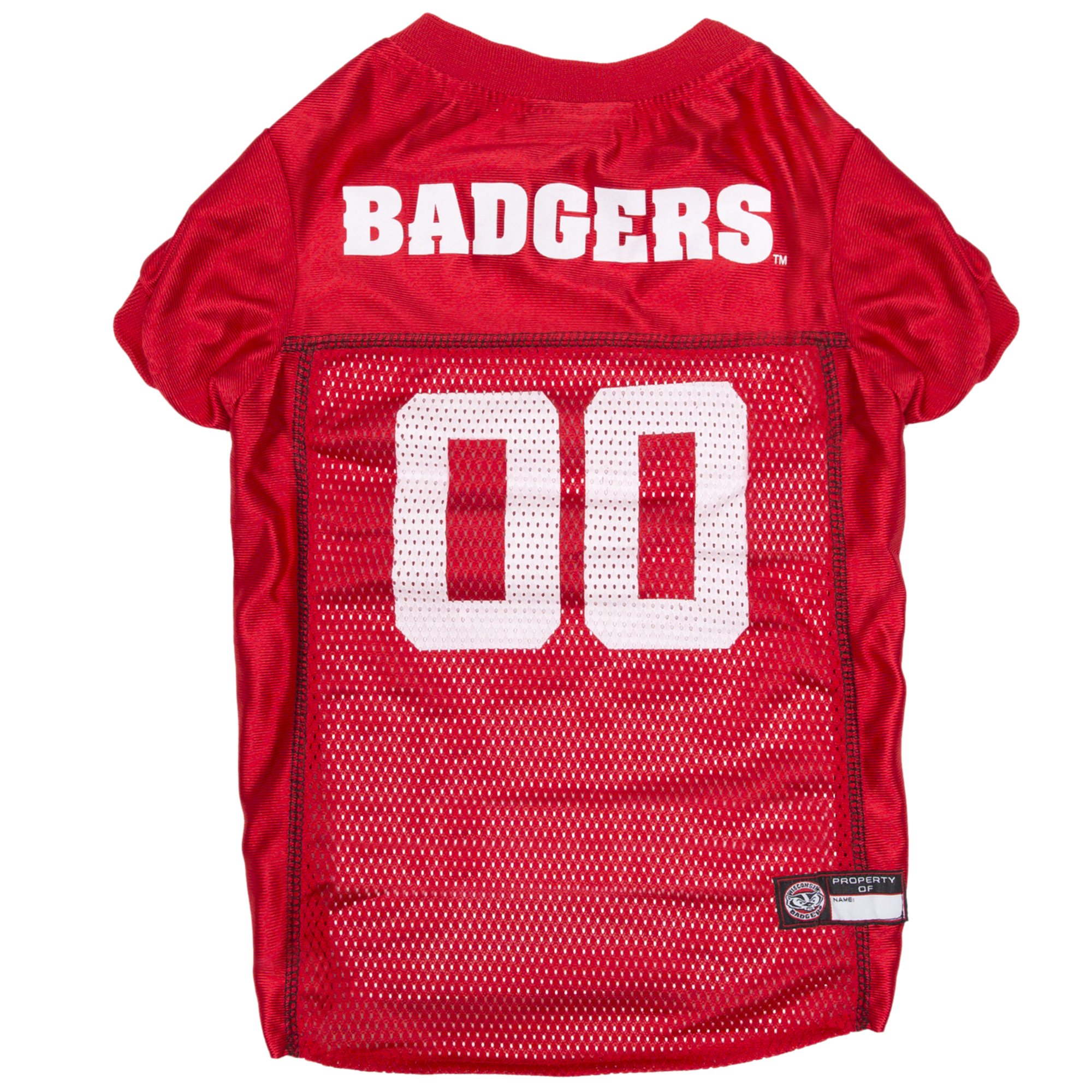 Pets First NCAA College Wisconsin Badgers Mesh Jersey for DOGS & CATS, Large. Licensed Dog Jersey with your Favorite Football/Basketball College Team โ image 1