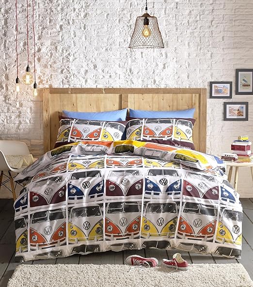 title=Campervan VW Trapunta per letto King-size, copripiumino e 2 federe Vdub
