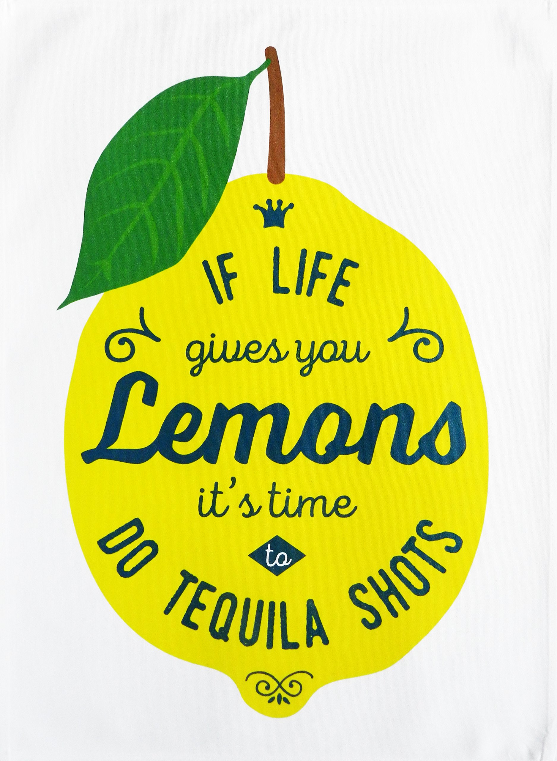 Half a Donkey If Life Gives You Lemons, It's time to do Tequila Shots - Large Cotton Tea Towel
