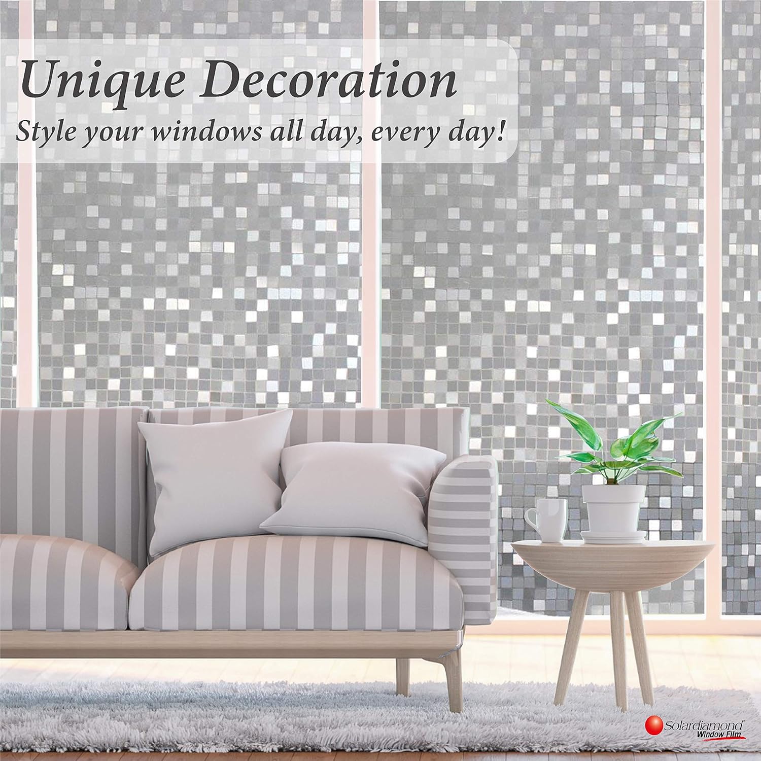 Office Bedroom Kitchen Bathroom 17 7in X 6 5 Ft Solardiamond Privacy Window Film No Glue Static Cling Decorative Removable Non Adhesive Frosted Glass Window Stickers For Home 17 7in X 78 7in Nursery Baby Fcteutonia05 De