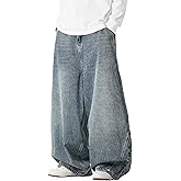 DOSLAVIDA Baggy Jeans for Men Wide Leg Hip Hop Jean Stylish Loose Fit Denim Pants Casual Streetwear Skateboard Pants