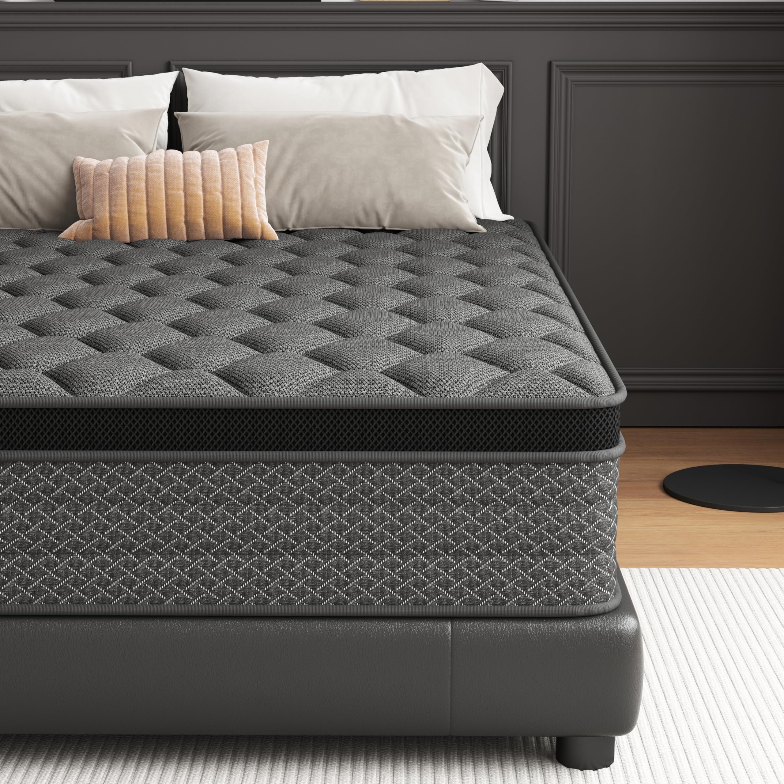 Photo 1 of Queen Size Mattress, 12 Inch Individual Pocket Springs Hybrid Memory Foam Mattress in a Box for Pressure Relief, Motion Isolation, CertiPUR-US