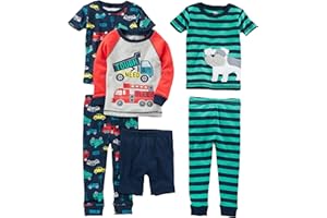 Simple Joys by Carter's Boys' 6-Piece Snug Fit Cotton Pajama Set