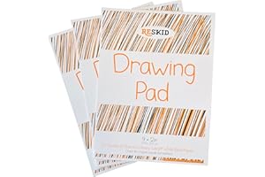 Reskid Kids Drawing Pads - 3 Pack of 9x12 Inch with 50 Sheets Each - Removable Pages for Easy Display and Preservation, Perfect for Young Artists