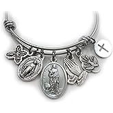 St. Agatha Bangle Bracelet, Patron Saint of Breast Cancer Patients, Nurses, Confirmation Gift